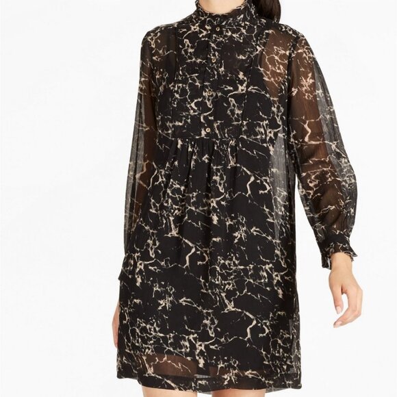 Lucky Brand Women's Marble Print Dress, Black/Multi, Medium - Picture 1 of 6